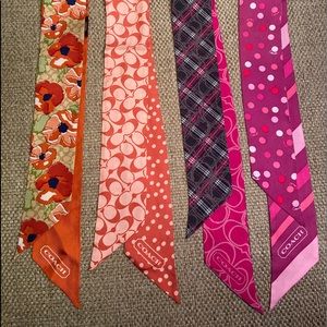 Authentic COACH Pony Tail/Purse Scarves 100% SILK